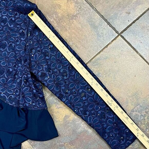 R & M Richards Navy 2-piece Dress Lace Jacket 18W - Picture 9 of 16